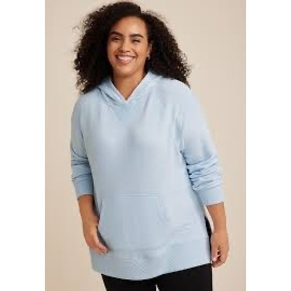 Maurices Womens 4X Light Blue French Terry Hoodie Pullover Sweatshirt NWT